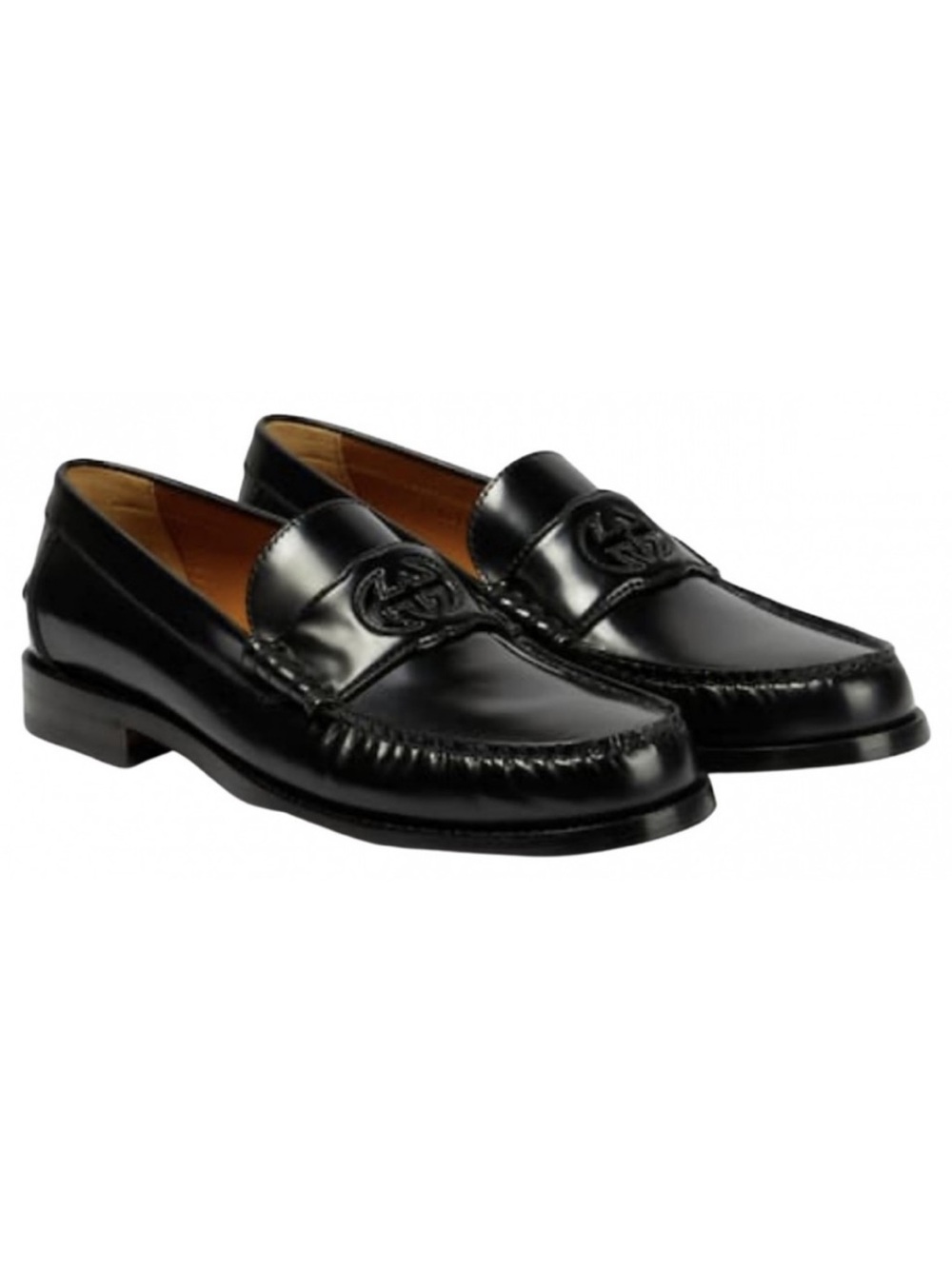 GUCCI GG logo cutout leather loafers flats